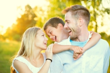 mother watching autistic boy